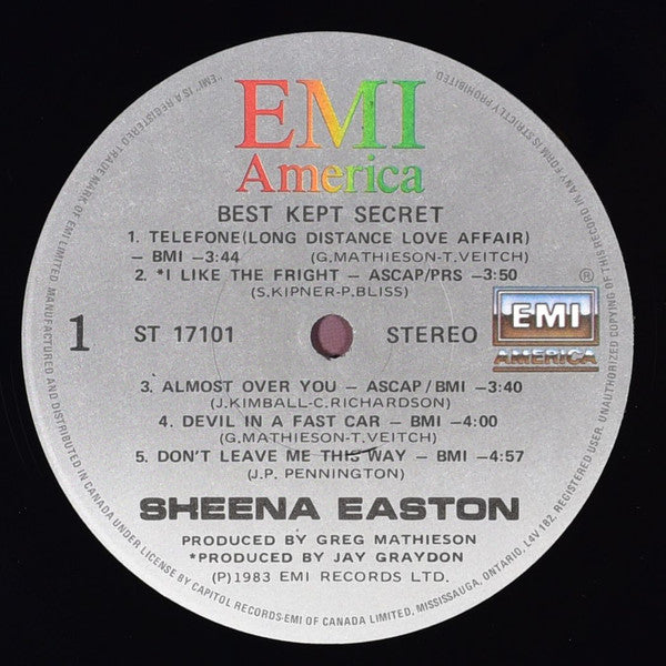 Sheena Easton : Best Kept Secret (LP, Album)