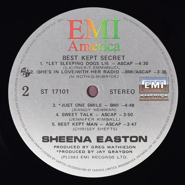 Sheena Easton : Best Kept Secret (LP, Album)