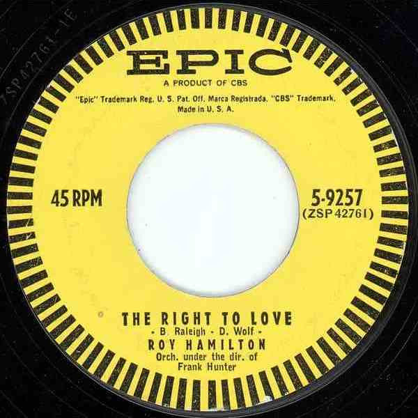 Roy Hamilton (5) : Don't Let Go / The Right To Love (7", Styrene)