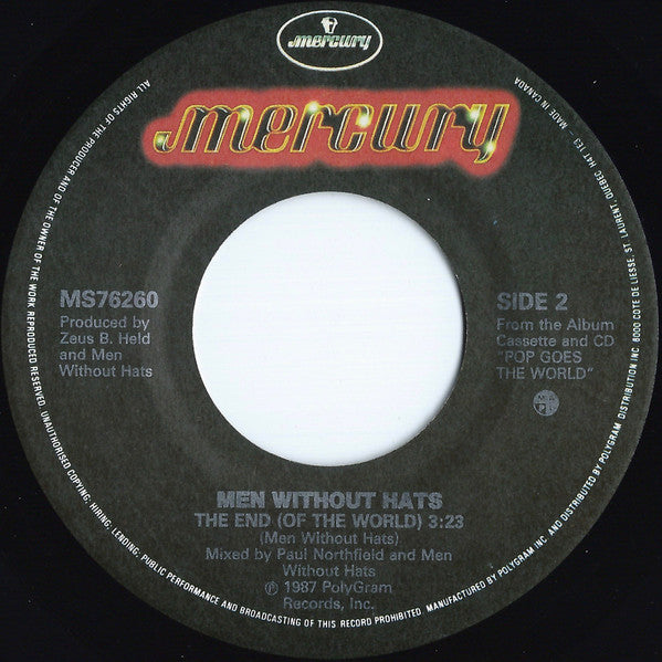 Men Without Hats : Pop Goes The World (7", Single)