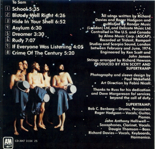 Supertramp : Crime Of The Century (CD, Album, RE)