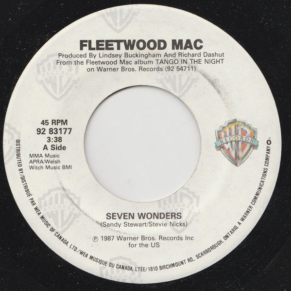 Fleetwood Mac : Seven Wonders (7", Single)