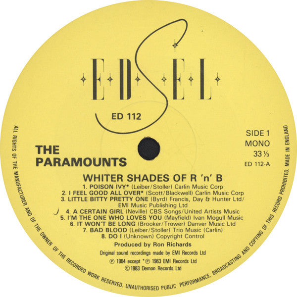The Paramounts : Whiter Shades Of R&B (LP, Comp, Mono)
