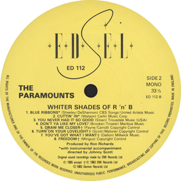 The Paramounts : Whiter Shades Of R&B (LP, Comp, Mono)