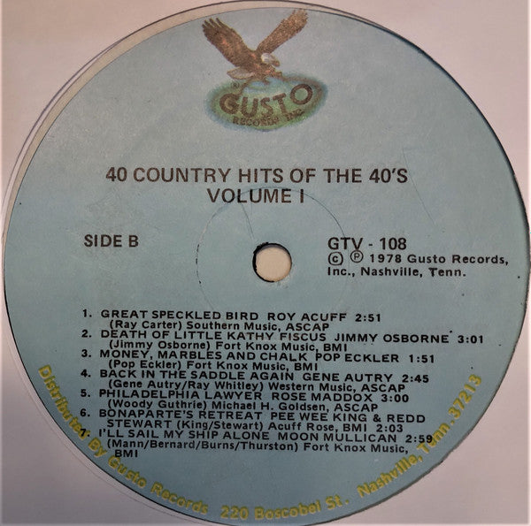 Various : 40 Country Hits Of The '40s (3xLP, Comp)