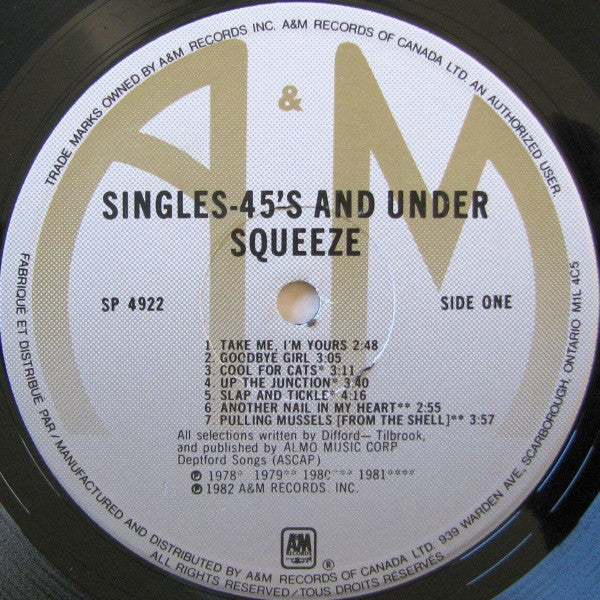 Squeeze (2) : Singles - 45's And Under (LP, Comp)