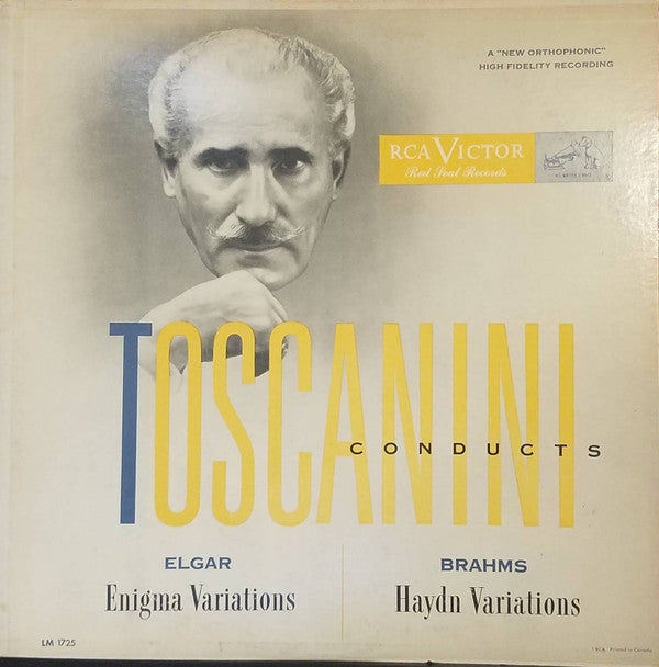 Sir Edward Elgar / Johannes Brahms – Arturo Toscanini : Enigma Variations, Op. 36 / Variations On A Theme By Haydn, Op. 56a (LP, Mono)