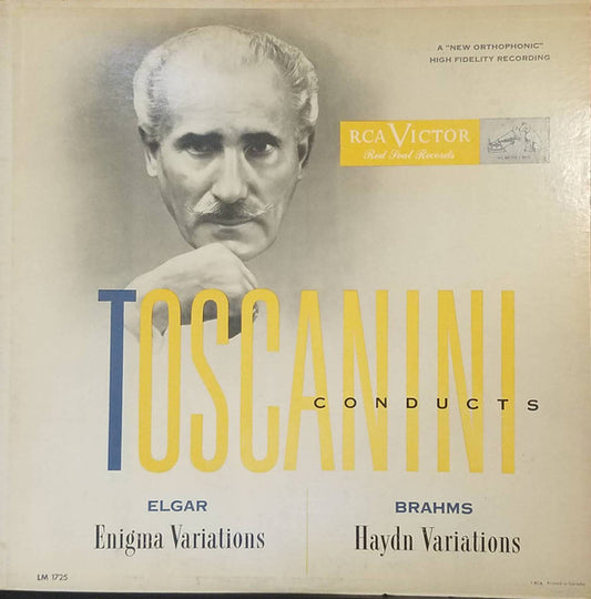 Sir Edward Elgar / Johannes Brahms – Arturo Toscanini : Enigma Variations, Op. 36 / Variations On A Theme By Haydn, Op. 56a (LP, Mono)