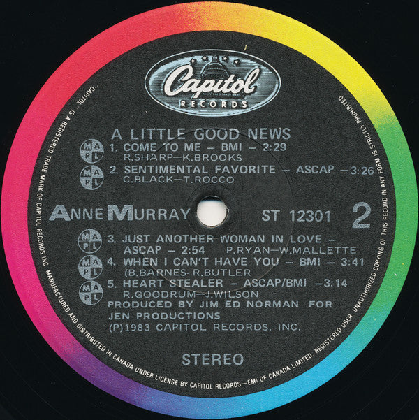 Anne Murray : A Little Good News (LP, Album)