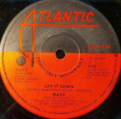 Ratt : Lay It Down (7", Promo)