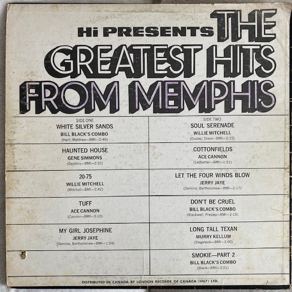Various : Hi Presents The Greatest Hits From Memphis (LP, Comp)