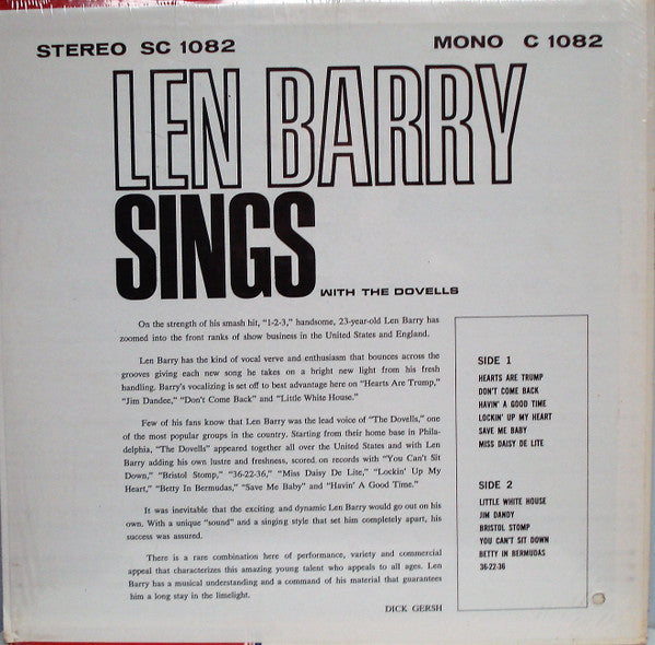 Len Barry Sings With The Dovells : Len Barry Sings With The Dovells (LP, Comp, Mono)