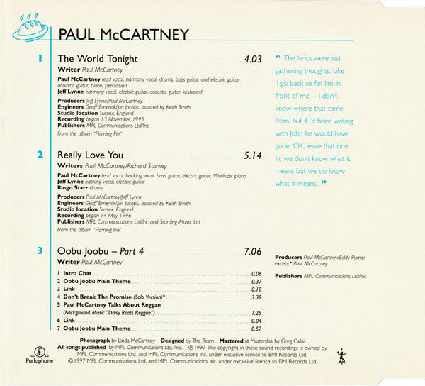 Paul McCartney : The World Tonight (CD, Single, CD2)