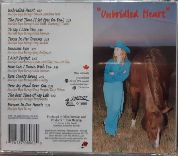 Marilyn Faye Parney : Unbridled Heart (CD, Album)