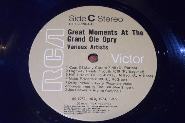 Various : Great Moments At The Grand Ole Opry (2xLP, Comp, Gat)