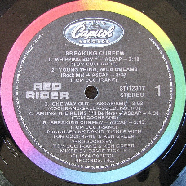 Red Rider : Breaking Curfew (LP, Album)