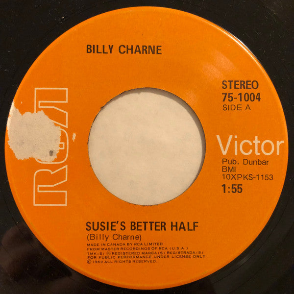 Billy Charne : Susie's Better Half (7")