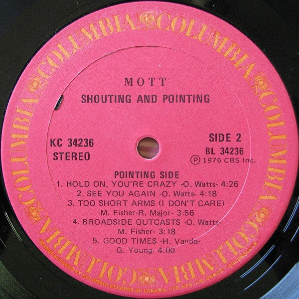 Mott (3) : Shouting And Pointing (LP, Album)