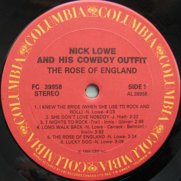 Nick Lowe And His Cowboy Outfit : The Rose Of England (LP, Album)