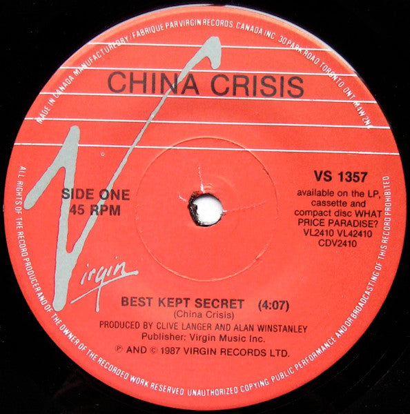 China Crisis : Best Kept Secret (7", Single)