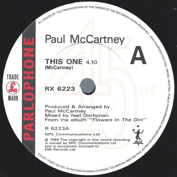 Paul McCartney : This One (7", Single, Ltd, Pos)