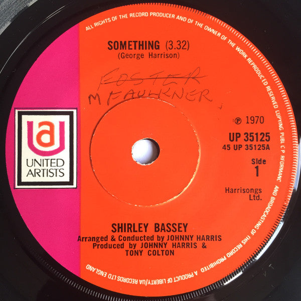 Shirley Bassey : Something (7", Single, Sol)