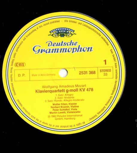 Wolfgang Amadeus Mozart, Walter Klien, Amadeus-Quartett : Die Klavierquartette • The Piano Quartets (LP)