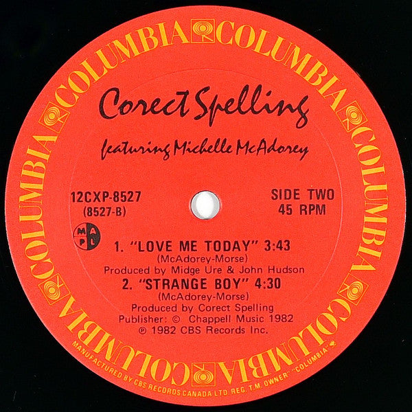 Corect Spelling : Love Me Today (12", Single)