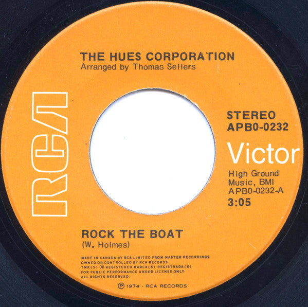 The Hues Corporation : Rock The Boat (7", Single)