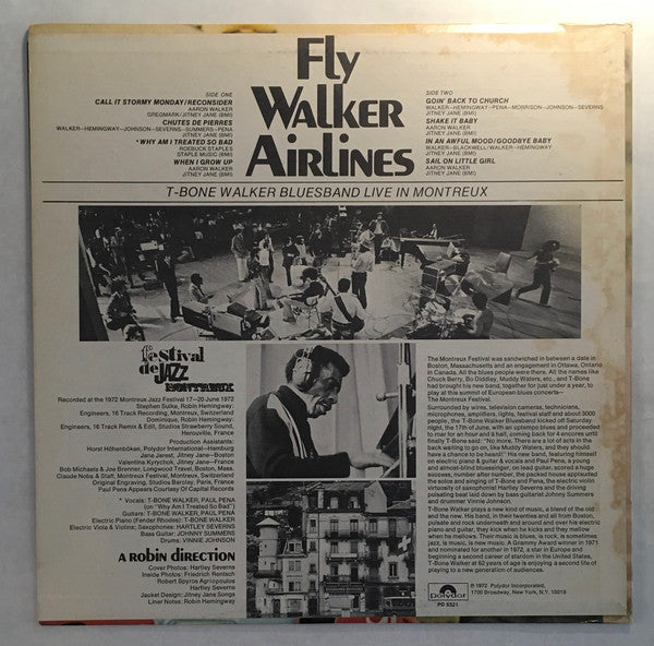 T-Bone Walker Blues Band : Fly Walker Airlines (LP, Album, Promo)