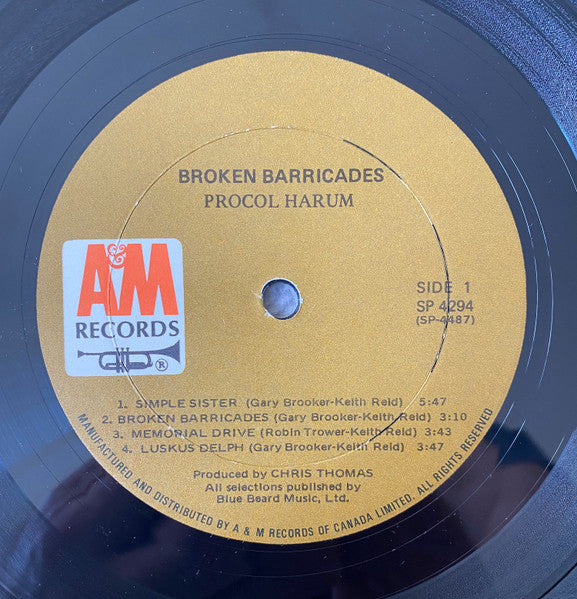 Procol Harum : Broken Barricades (LP, Album, RE)
