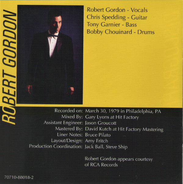 Robert Gordon (2) : King Biscuit Flower Hour Presents Robert Gordon (CD, Album)