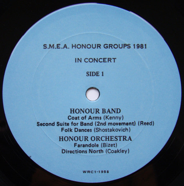 Various : Seventh Annual Honour Night Saskatchewan Music Educators Association (LP)