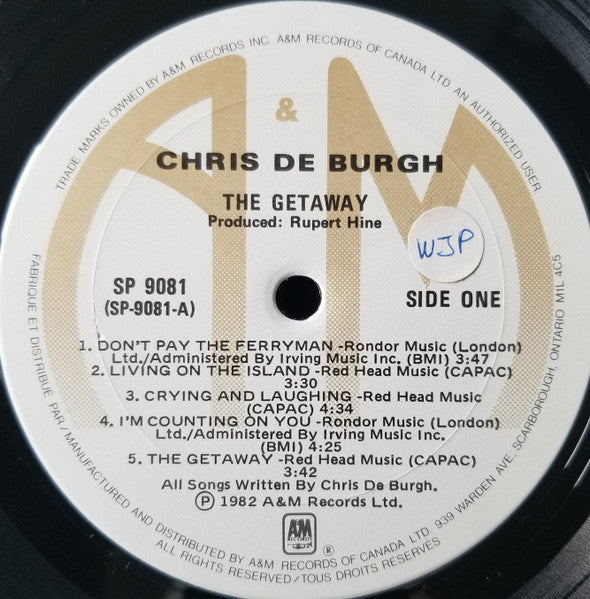 Chris de Burgh : The Getaway (LP, Album, Don)