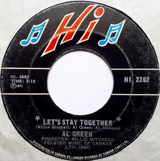 Al Green : Let's Stay Together (7", Single)