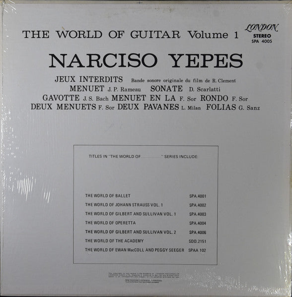 Narciso Yepes : The World Of Guitar Volume 1 (LP)