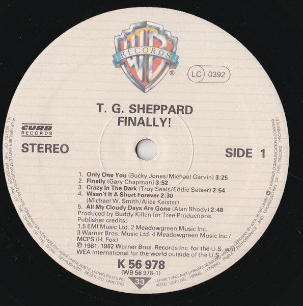T.G. Sheppard : Finally! (LP, Album)