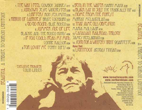 Various : Beautiful (A Tribute To Gordon Lightfoot) (CD, Album)