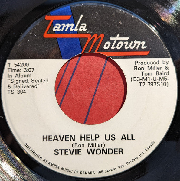 Stevie Wonder : Heaven Help Us All (7", Single)