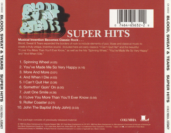 Blood, Sweat & Tears* : Super Hits (CD, Comp)