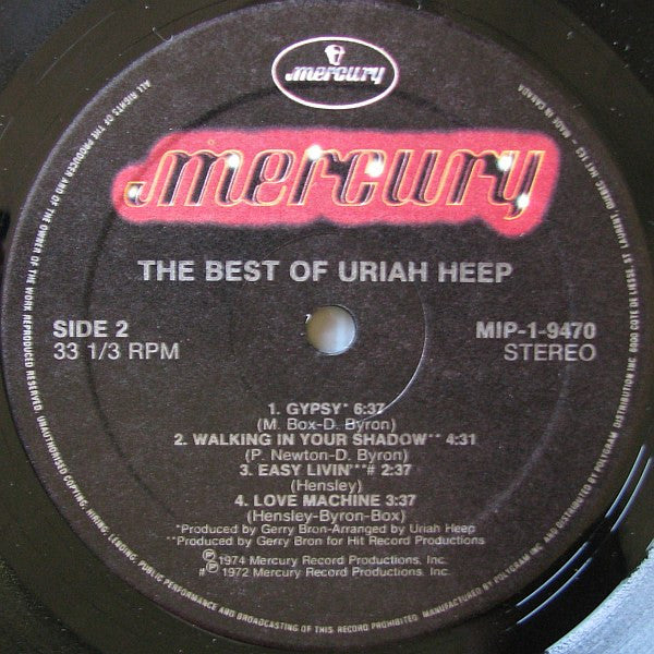 Uriah Heep : The Best Of Uriah Heep (LP, Comp, RE)