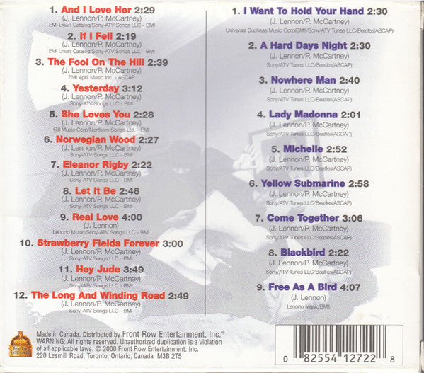 The Dreamsound Orchestra : Plays The Hits Made Famous By The Beatles (2xCD, Comp)