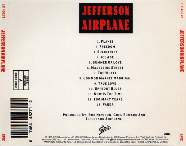 Jefferson Airplane : Jefferson Airplane (CD, Album)