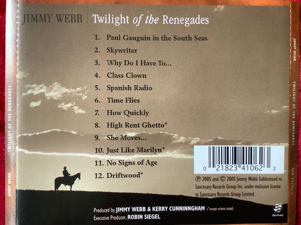 Jimmy Webb : Twilight Of The Renegades (CD, Album)