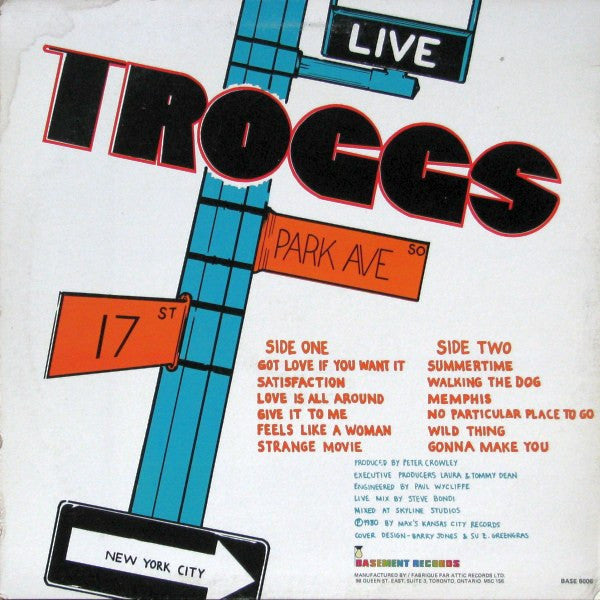 The Troggs : Live At Max's Kansas City (LP, Album)