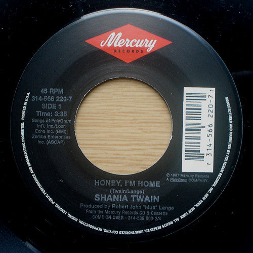 Shania Twain : Honey, I'm Home (7")