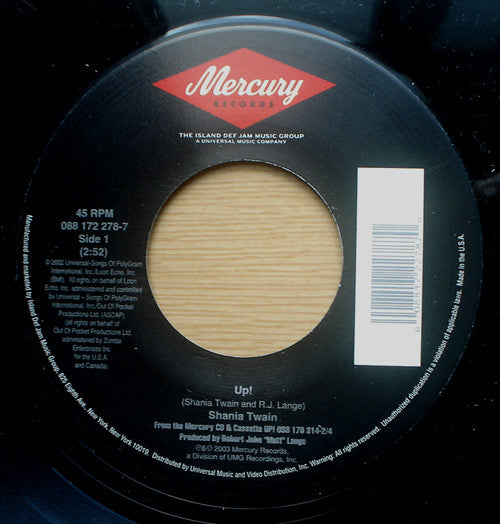 Shania Twain : Up! (7", Single)