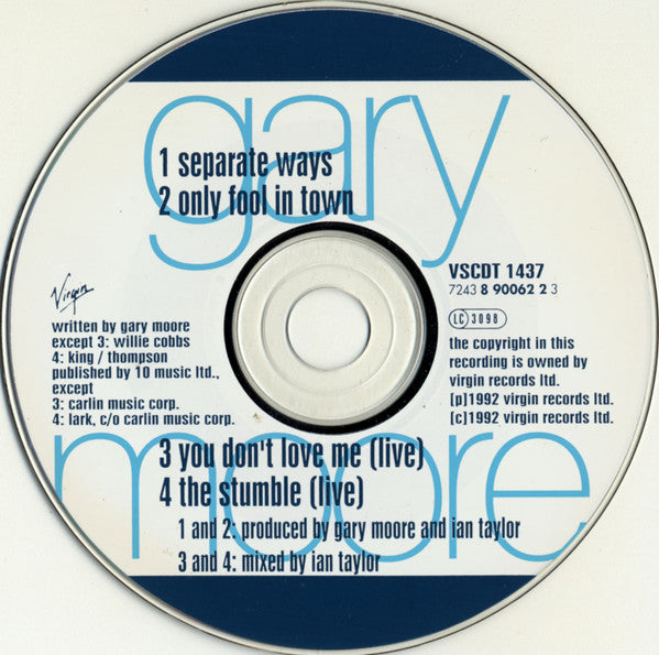 Gary Moore : Separate Ways (CD, Single)