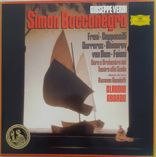 Giuseppe Verdi - Mirella Freni, Piero Cappuccilli, José Carreras, Nicolai Ghiaurov, José van Dam, Giovanni Foiani, Coro Del Teatro Alla Scala E Orchestra Del Teatro Alla Scala, Romano Gandolfi, Claudio Abbado : Simon Boccanegra (3xLP, Album + Box)