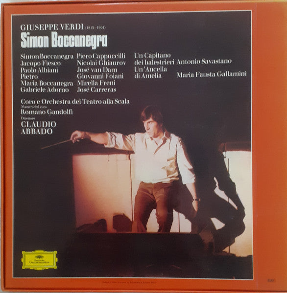 Giuseppe Verdi - Mirella Freni, Piero Cappuccilli, José Carreras, Nicolai Ghiaurov, José van Dam, Giovanni Foiani, Coro Del Teatro Alla Scala E Orchestra Del Teatro Alla Scala, Romano Gandolfi, Claudio Abbado : Simon Boccanegra (3xLP, Album + Box)